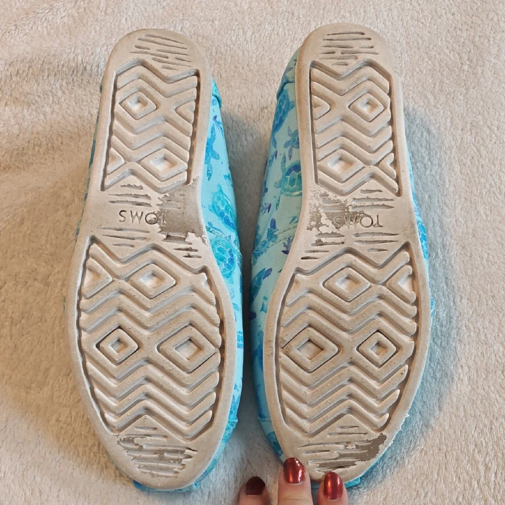 TOMS Blue and Green Slip-Ons - Picture 5 of 5